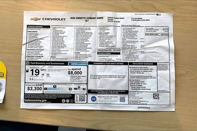 2026 Chevrolet Corvette Stingray 3LT