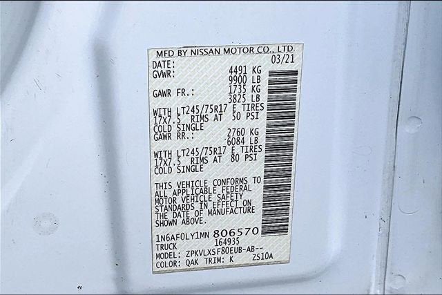 2021 Nissan NV Cargo SV