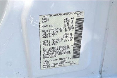 2021 Nissan NV Cargo SL