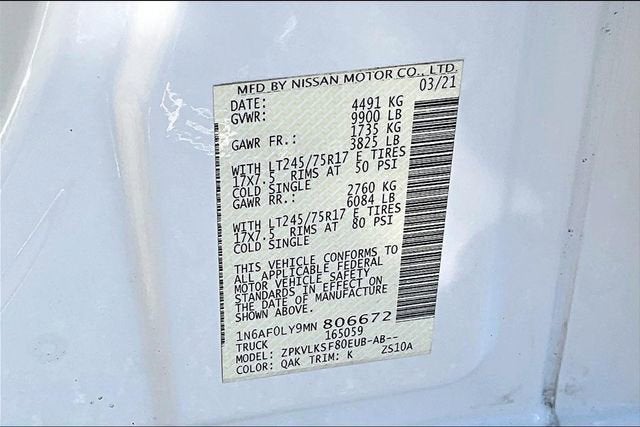 2021 Nissan NV Cargo SL