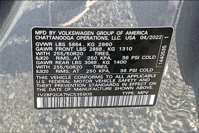 2022 Volkswagen Atlas 2.0T SEL