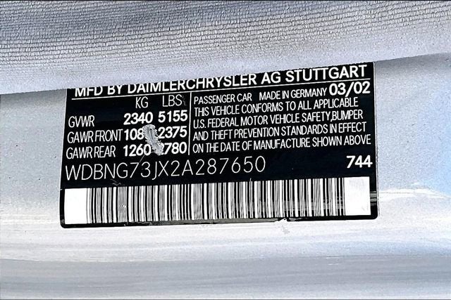 2002 Mercedes-Benz S-Class AMG®